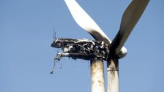 As� qued� el aerogenerador afectado por el incendio del pasado mes de marzo
