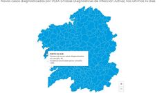 El mapa de Sanidade informa de los casos descubiertos en los �ltimos 14 d�as en cada municipio