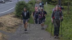 Varios peregrinos recorren un tramo del Camino de Santiago, en una imagen de archivo.