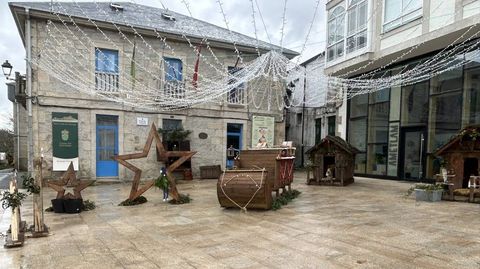 Detalle de la decoraci�n del Nadal Enxebre en la praza do Concello de A Veiga.