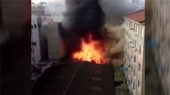 Incendio en un bazar chino de Oviedo