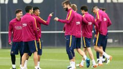 El Bar�a prepara el encuentro ante el Sporting