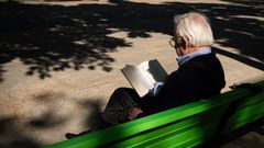 Un hombre leyendo un libro el lunes 28 de abril, en el apag�n.