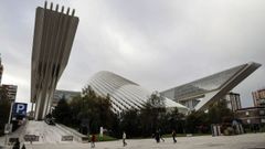 Vista este martes del Palacio de Exposiciones y Congresos Ciudad de Oviedo