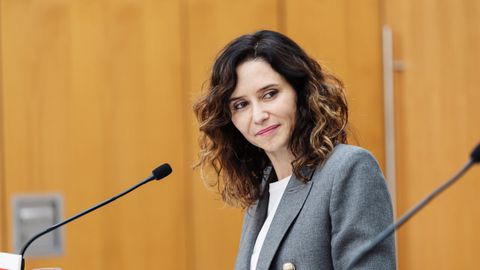 Isabel Daz Ayuso, este jueves, durante una rueda de prensa.