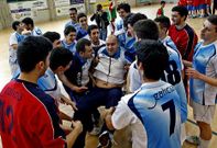 El equipo gallego, con cuatro lalinenses en sus filas, celebran el bronce al t�rmino del partido.
