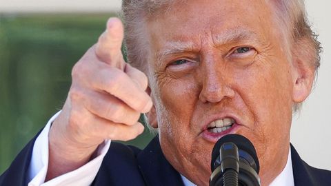 Trump, en la Rosaleda de la Casa Blanca.