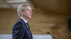 El presidente, Alfonso Rueda, tras la reuni�n semanal del Consello de la Xunta.