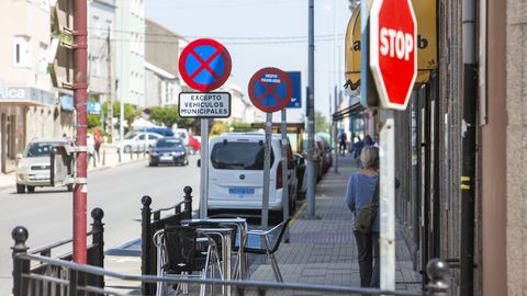 Una de las terrazas de Guitiriz permanece vacía