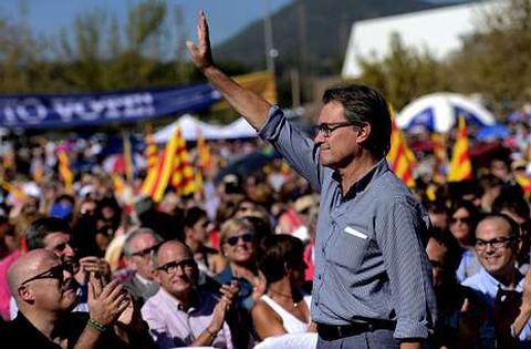 El presidente Artur Mas, ayer en el acto que Converg�ncia celebr� en Manresa. 