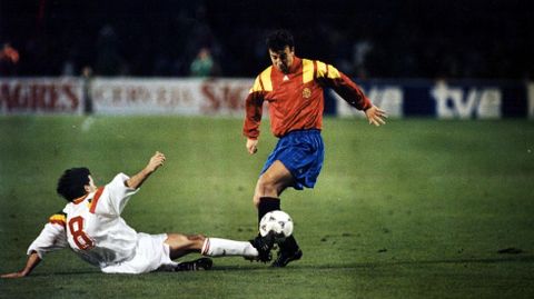 Fran, en uno de sus primeros partidos con la selecci�n