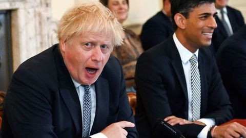 Boris Johnson, este martes, durante una reuni�n de su Gabinete