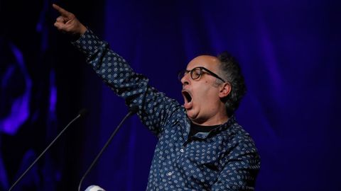 Josito Porto, al recibir un premio de teatro