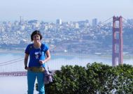Lourdes Cid ya ha visitado San Francisco, a una hora de viaje, y se ha fotografiado en su famoso puente.