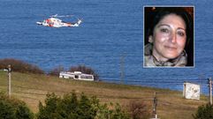 Tareas de b�squeda en la costa asturiana. En recuadro, Concepci�n Barbeira