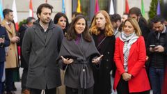 De izquierda a derecha, los diputado Javier S�nchez Serna y Martina Velarde, la secretaria general de Podemos y diputada Ione Belarra, la ya exdiputada y ex secretaria de organizaci�n Lilith Verstrynge, y la diputada Noem� Santana.
