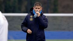 Antonio Hidalgo, durante un entrenamiento en Abegondo