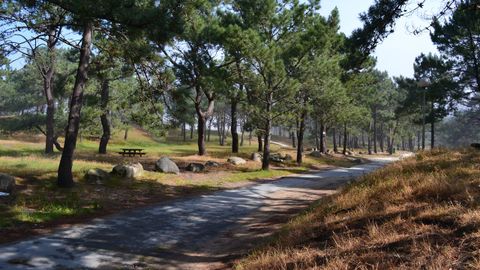 Merendero de Esteiro, en O Barqueiro (Ma��n). Dispone de parrillas