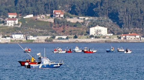 Embarcaciones del marisqueo a flote en la ría de Pontevedra (foto de archivo)