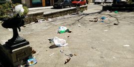 Estado que presentaba el recinto ayer al mediod�a. 