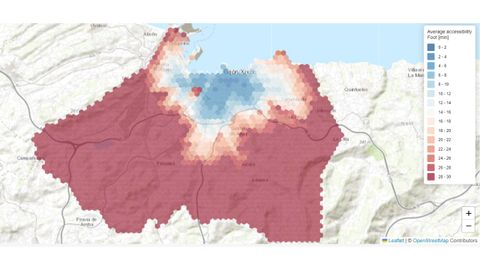 El mapa de los 15 minutos en Gij�n