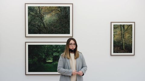 Ariadna Silva en la inauguracin de la exposicin