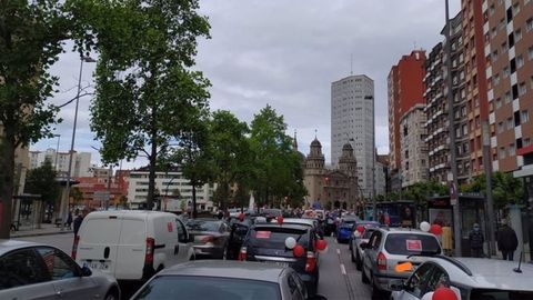 Manifestacion en coche convocada por Stop Muro en Gij�n