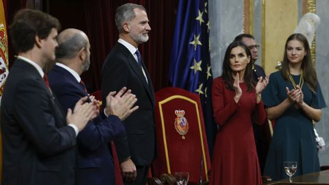 Felipe VI tras declarar la apertura de la XV legislatura.