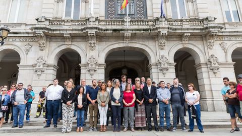 Minuto de silencio por el atentado de Barcelona en Mara Pita, A Corua