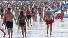 La playa del Silgar en el mes de agosto