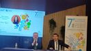 El concejal de Hostelería, Turismo y Congresos del Ayuntamiento de Oviedo, Alfredo García Quintana; y el presidente de OTEA, José Luis Álvarez Almeida, durante la presentación del VII Congreso de Innovación del Sector Turístico