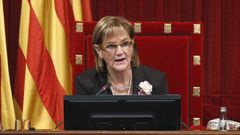 Nria de Gispert, presidiendo un pleno del Parlamento cataln