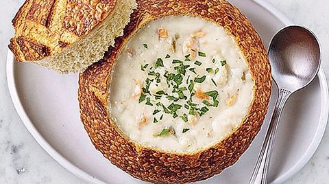 Clam Howder. Esta crema con almejas la introdujeron los franceses en Estados Unidos.
