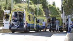 Entrada del servicio de urgencias del hospital Montecelo, en Pontevedra