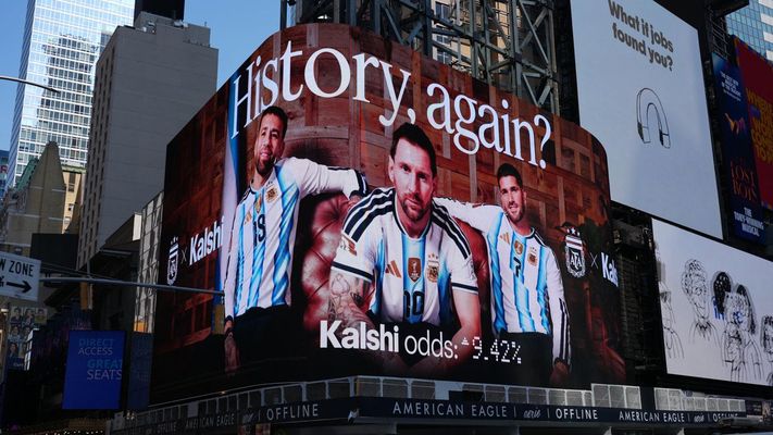 Un anuncio de Kalshi previo a la final del Mundial en Nueva York