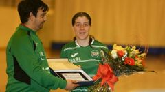 Erika recibi� un reconocimiento por su bronce en el Mundial con Espa�a