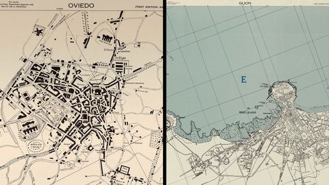 Mapas de Oviedo y Gij�n en la Segunda Guerra Mundial