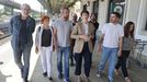 Ana Pontn, Daniel Castro y otros miembros del BNG en la estacin de tren de Lugo