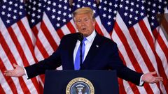 Donald Trump, en la rueda de prensa de la noche electoral