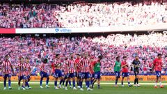 Foto de archivo de los jugadores del Atl�tico de Madrid en su estadio.