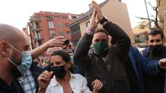 Santiago Abascal y Roc�o Monasterio, este viernes, en un mitin de Vox