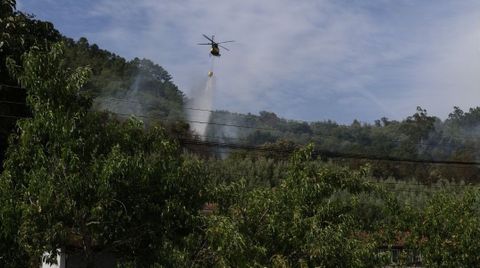 Incendios forestales al inicio de la semana.Tareas de extinci�n cerca de la localidad de Untes