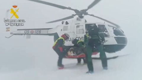 Complicado rescate de un esquiador herido en Picos de Europa