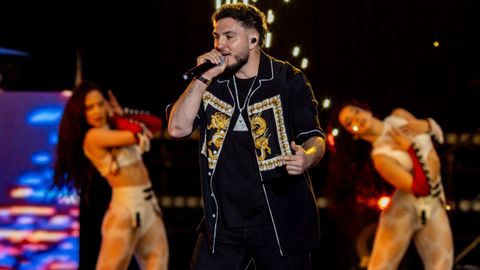El cantante Omar Montes, en un concierto