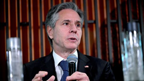 El secretario de Estado de EE.UU., Anthony Blinken, en un evento sobre migraci�n en Washington.