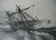 Recreaci�n del naufragio del paquebote �La Cantabria� contra los bajos de As Quebrantas.