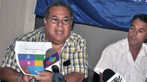 Julio rocha, a la izquierda, expresidente de la Federacin nicaragense de ftbol y funcionario de la FIFA, otro de los arrestados.