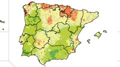 Mapa correspondiente al riesgo de muerte por cncer de pncreas