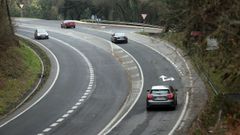 Tramo de la carretera autonmica PO-548, del Alto Cordeiro, en Pontevedra