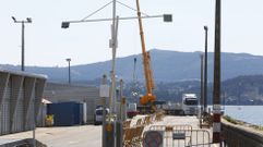 Zona del puerto de Combarro donde se van a ensamblar las tuber�as para el emisario submarino